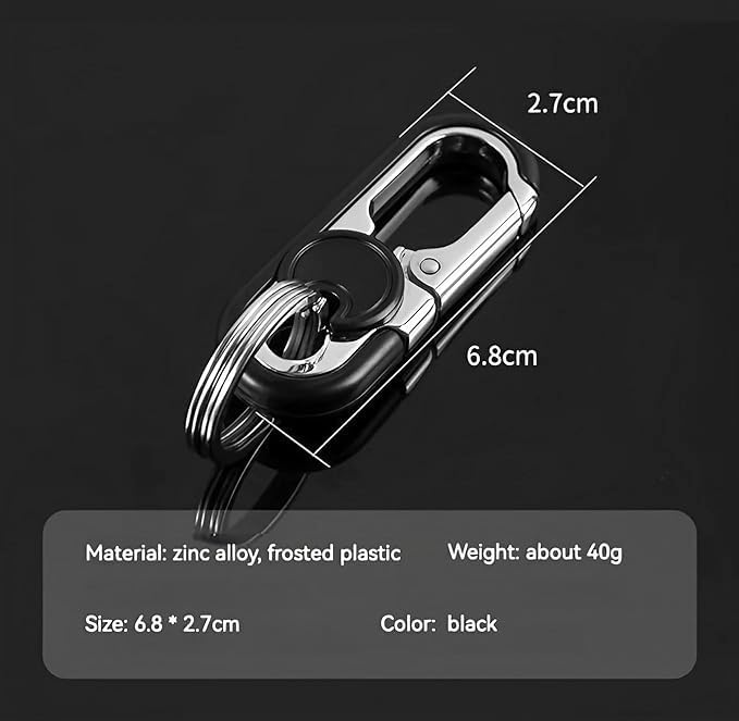 CHRIS GOOD Men's Car Key Chain 3pcs, Personalized Creative Stainless Steel Car Keychain for Men Black