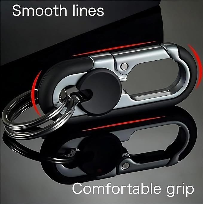 CHRIS GOOD Men's Car Key Chain 3pcs, Personalized Creative Stainless Steel Car Keychain for Men Black